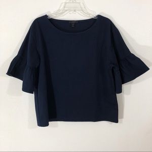 J. Crew | Navy peplum sleeve top
